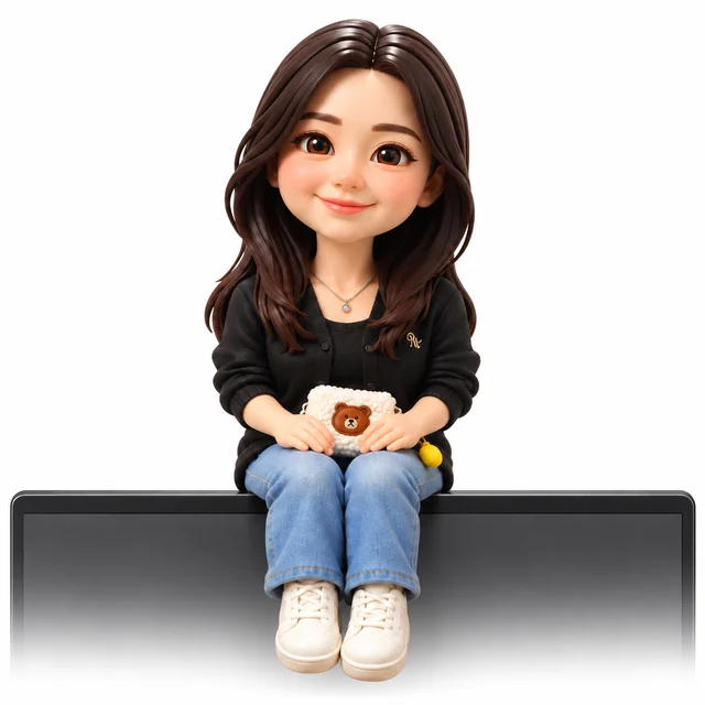 모니터피규어 · 앉기 · 캐릭터 · 전체 높이 약 4cm 예시 1