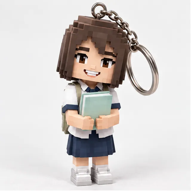인물 키링 · 레트로 블록 스타일 예시 1
