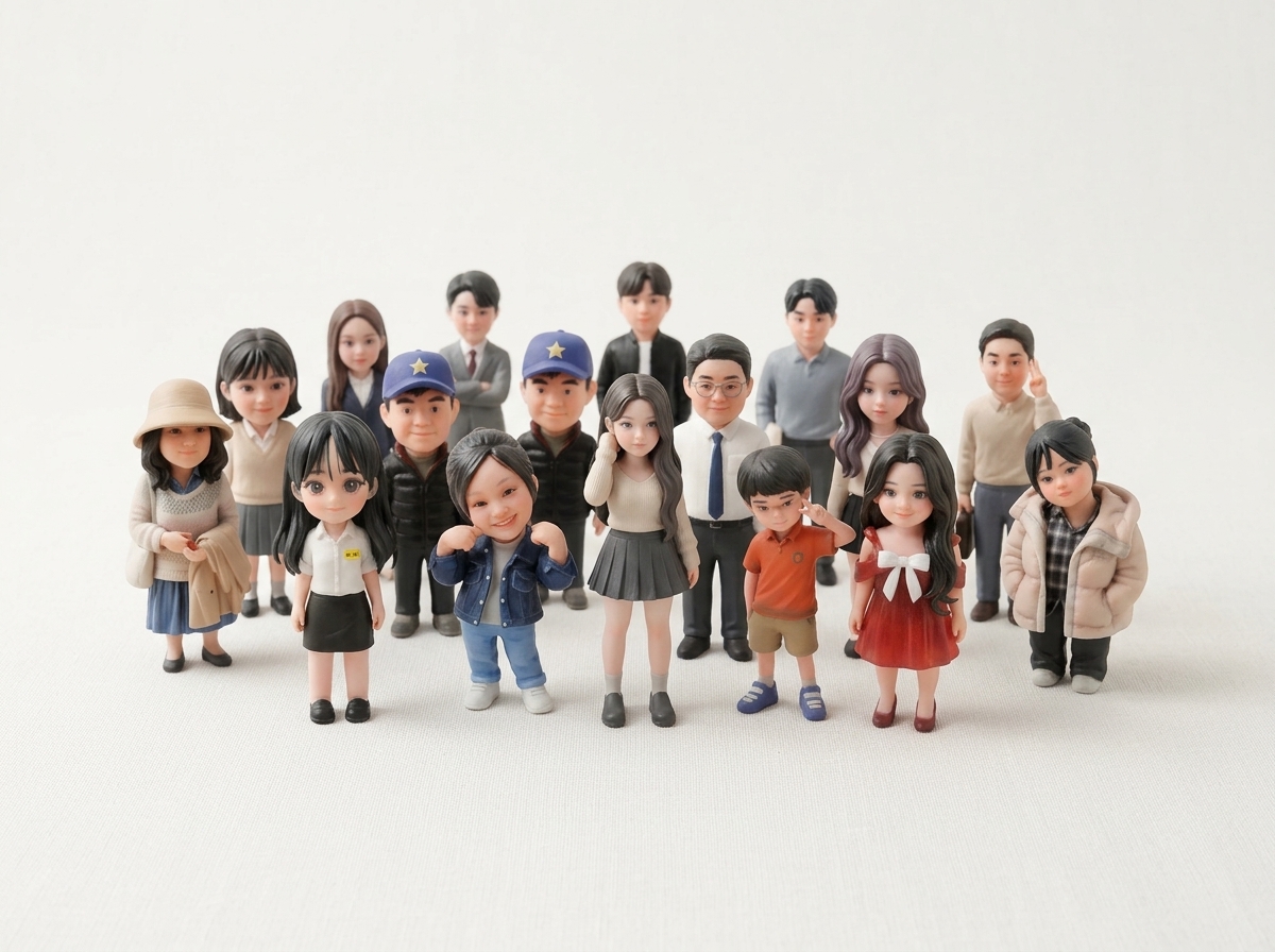 Custom 3D figurines group